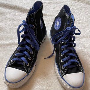 Converse Chuck Taylor High Tops Black/Purple/White with Side Zipper
